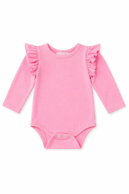 Bubblegum Pink L/S Flutter Bodysuit