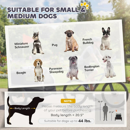 Dog Bike Trailer for Small & Medium Dogs, Universal Bicycle Coupler, Flip-Down Ramp Tailgate