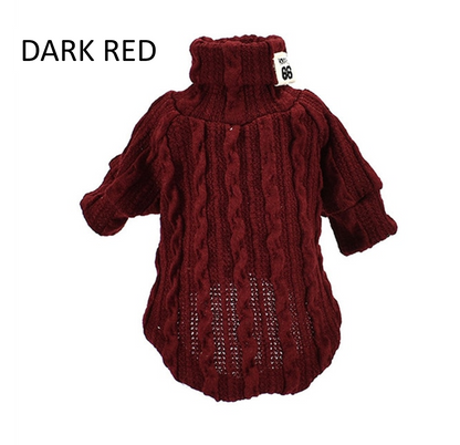 Winter Warm Knitted Turtleneck Sweater for Small Dogs or Cats
