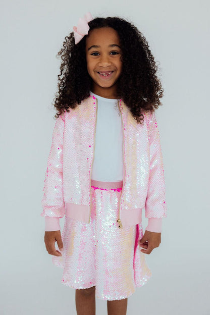 Diva Pink Flip Sequin Twirl Skort