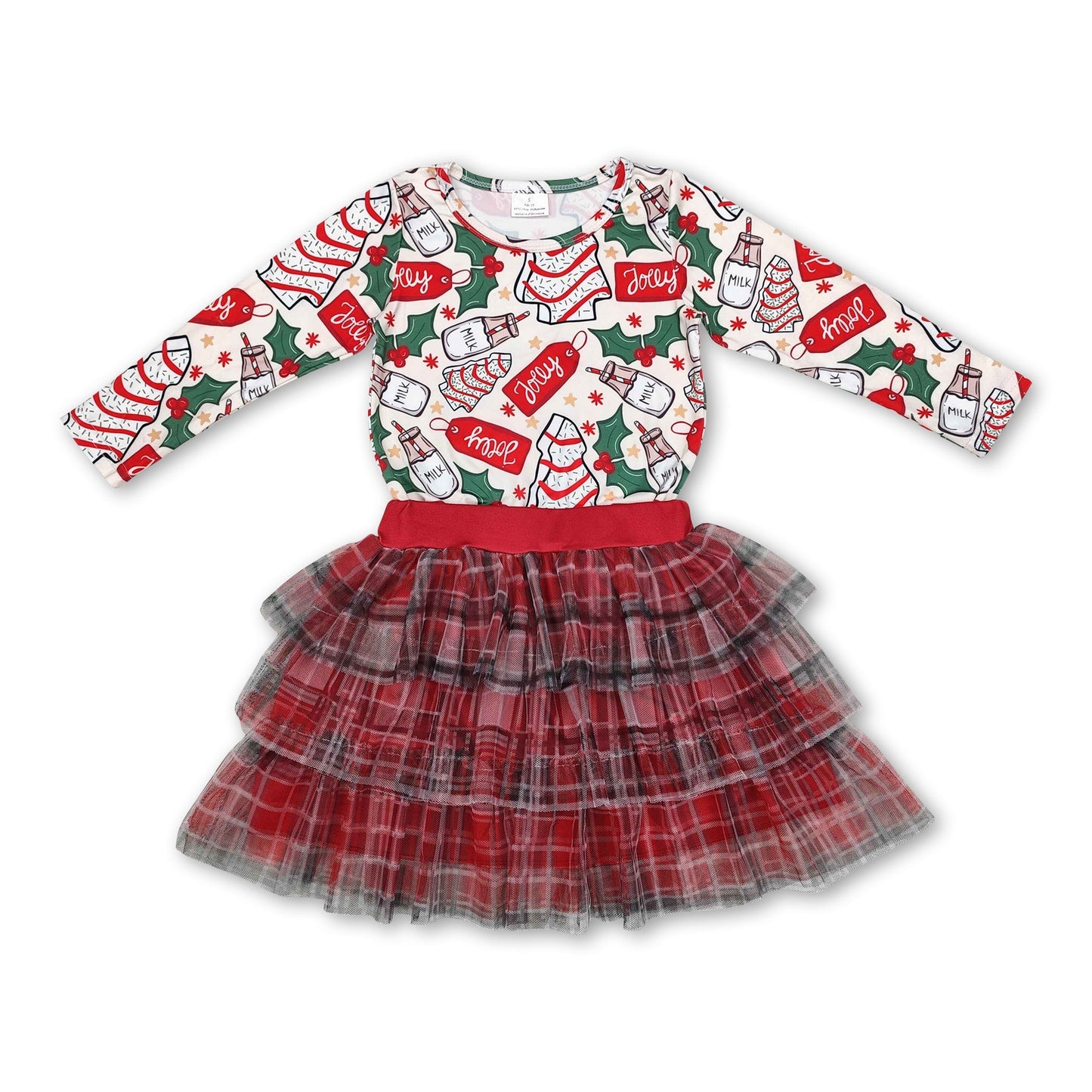 Christmas tree cakes top tulle skirt girls clothing set