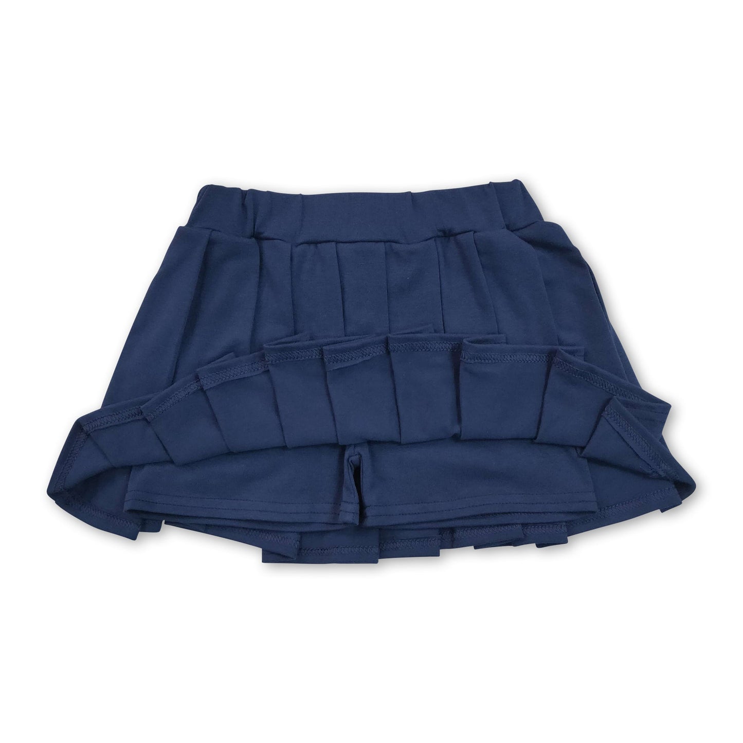 Navy cotton kids girls summer pleated skirt
