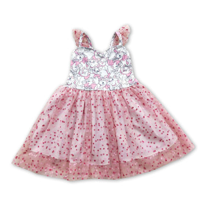 Cat flutter sleeves tulle baby girls dress
