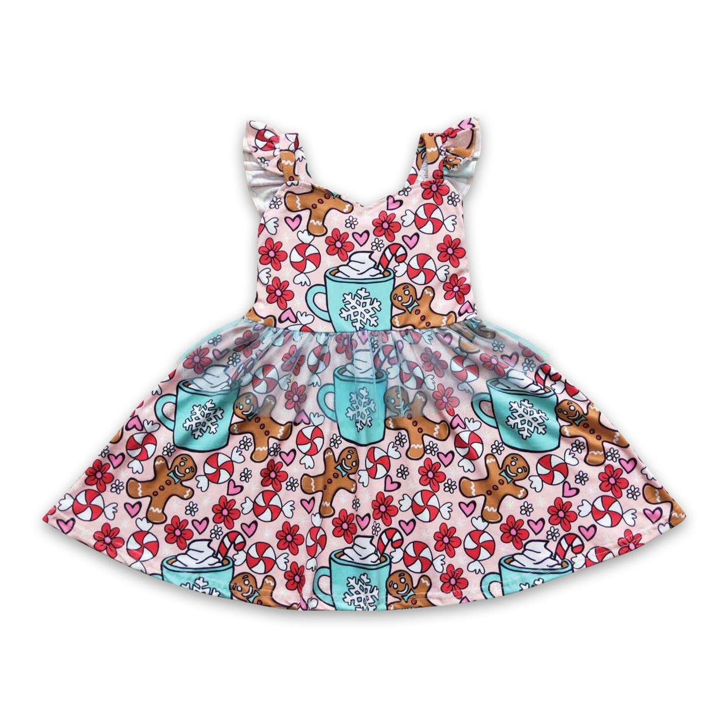 Gingerbread candy milk girls tulle Christmas dresses