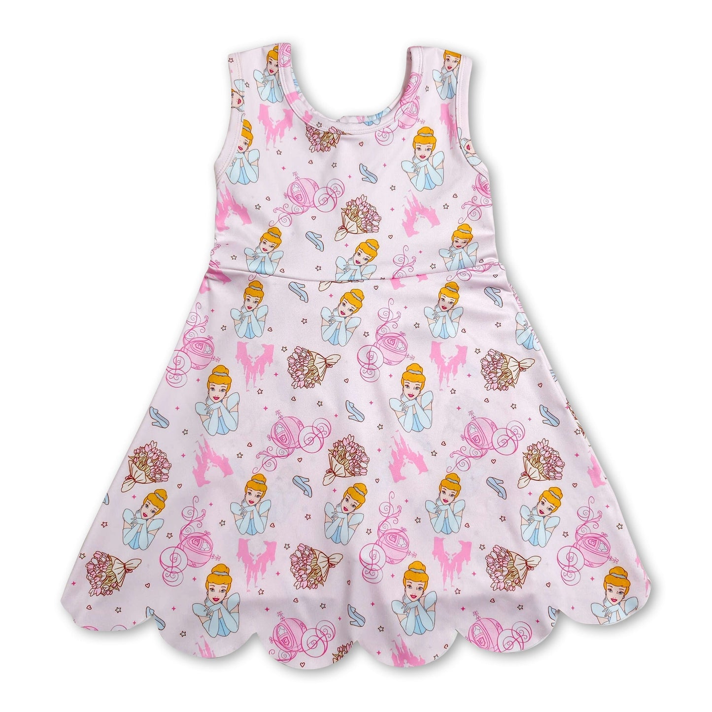 Sleeveless princess castle girls summer athletic dress