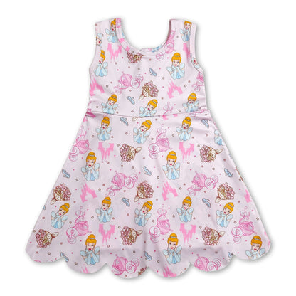 Sleeveless princess castle girls summer athletic dress