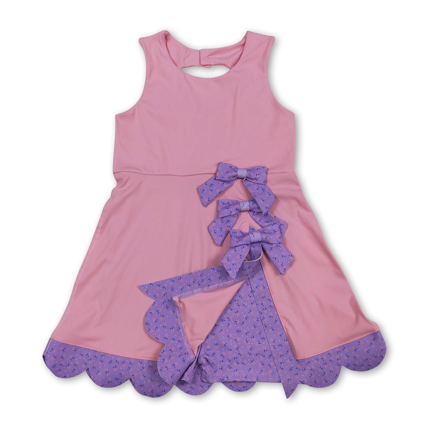 Girls Floral Bow Athletic Dress