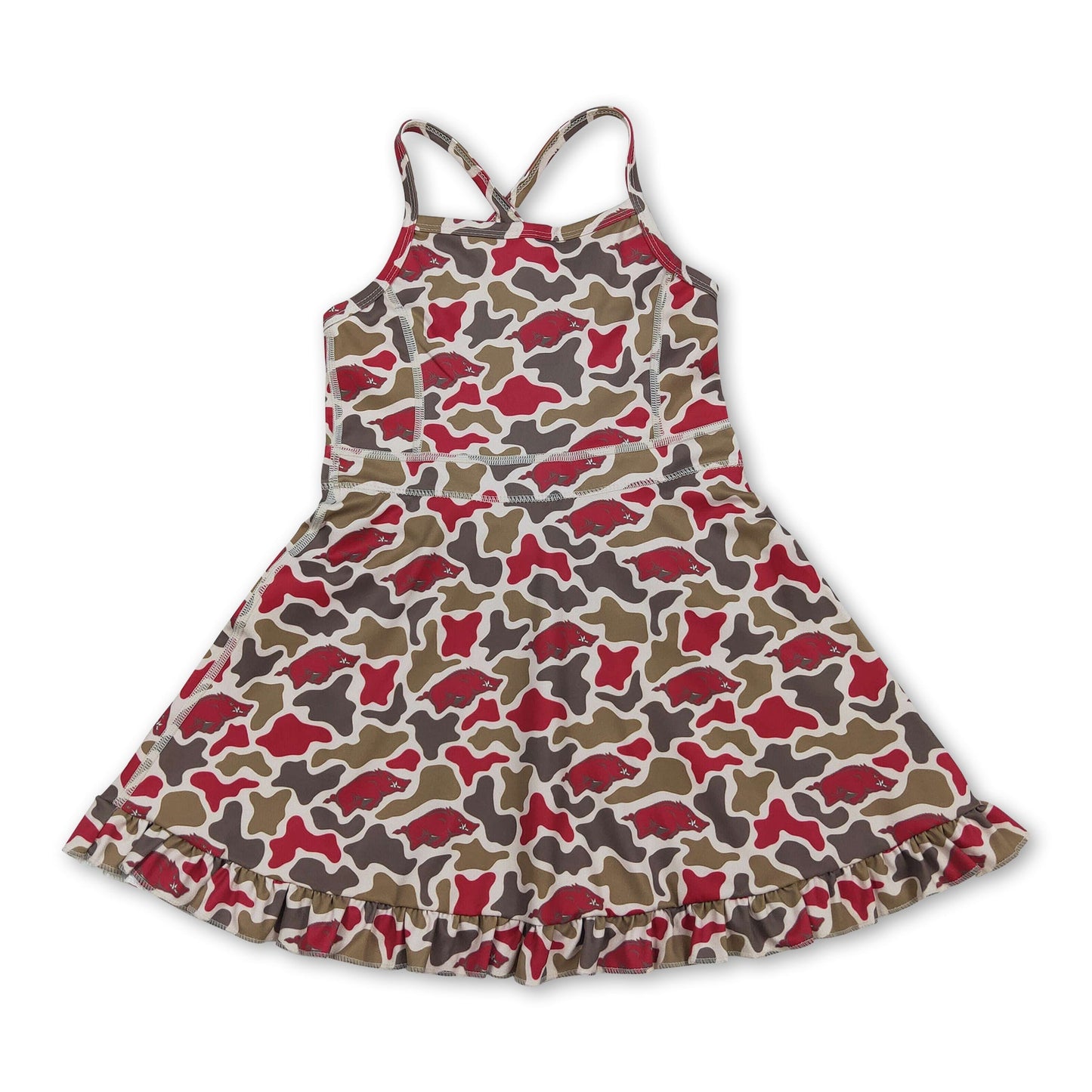 Straps camo hogs kids girls team athletic dress