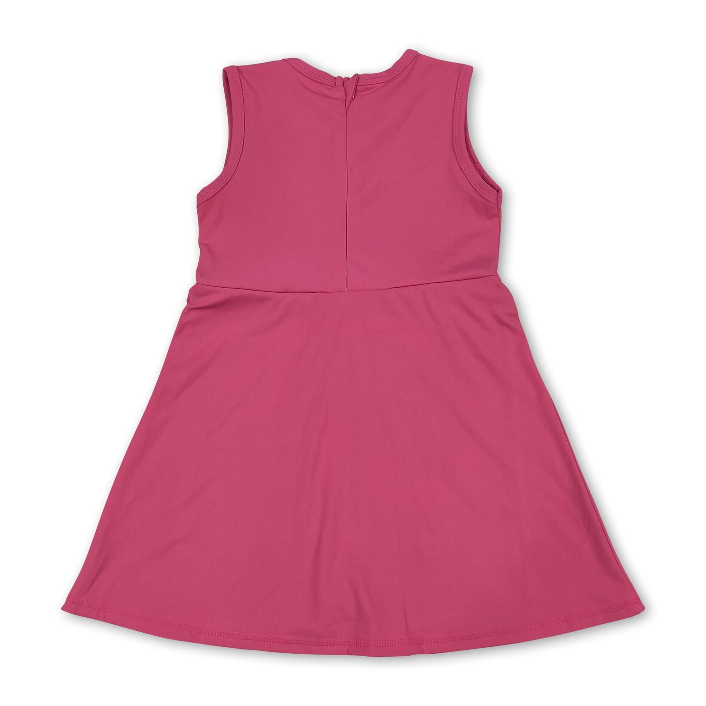 Sleeveless hot pink ruffle kids girls athletic dresses