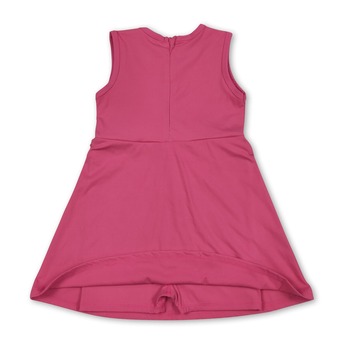 Sleeveless hot pink ruffle kids girls athletic dresses