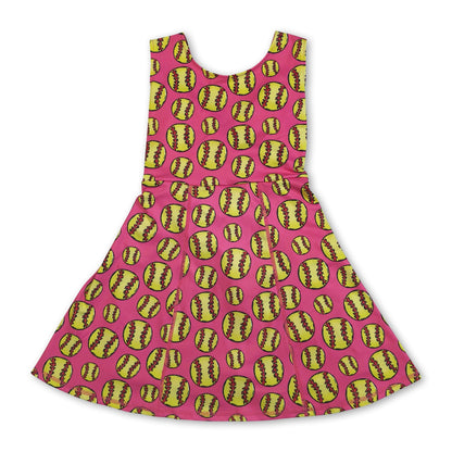 Sleeveless softball kids girls summer athletic dresses