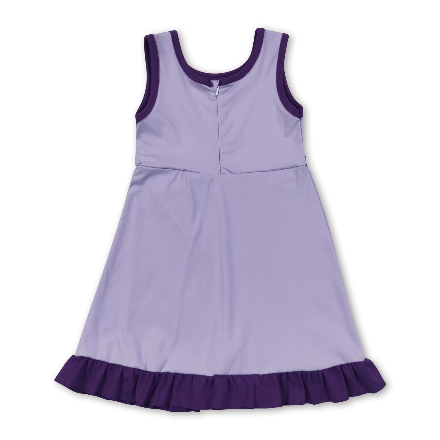 Sleeveless lavender purple ruffle girls athletic dress