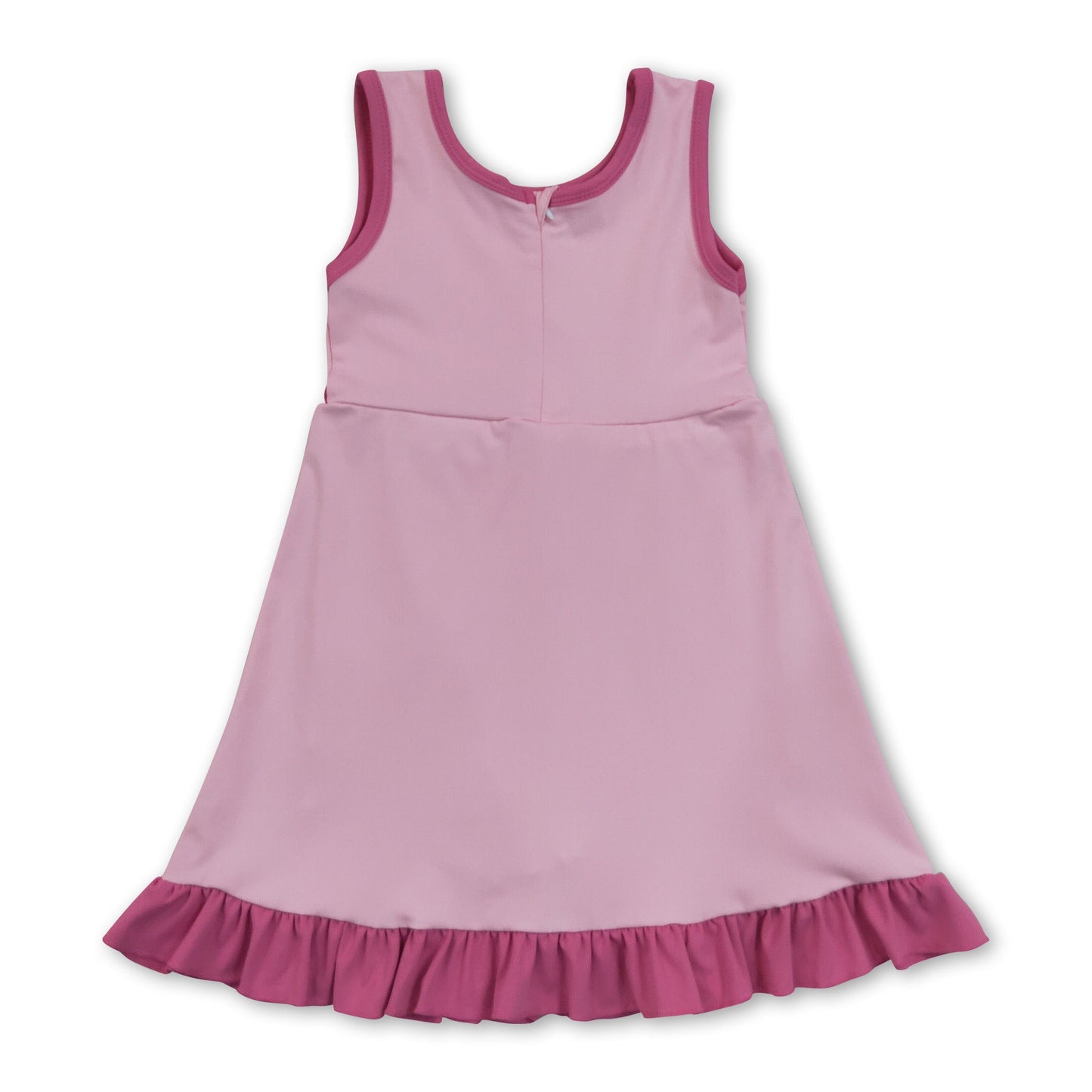 Sleeveless hot pink ruffle girls athletic dresses