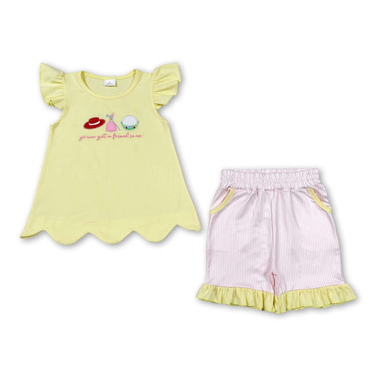 You've got a friend in me embroidery scallop girls outfit
