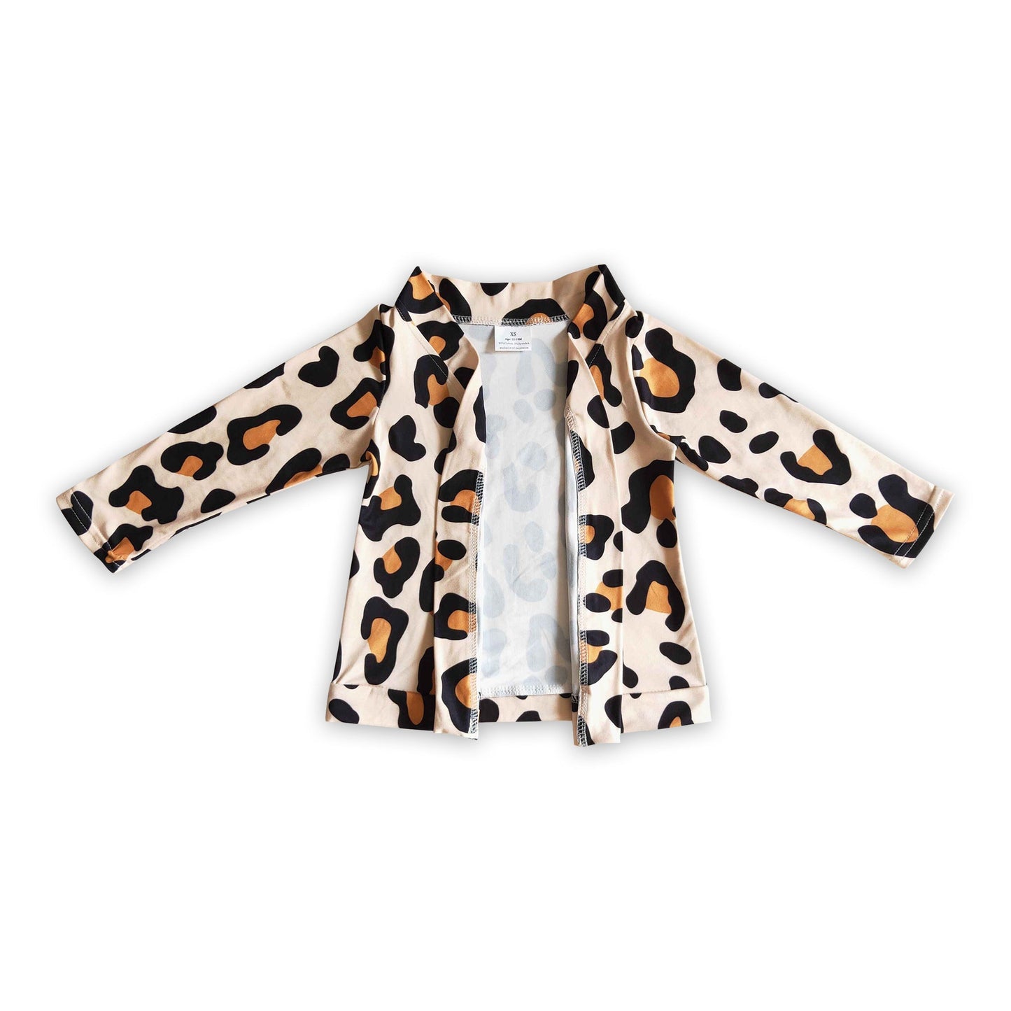Leopard long sleeves baby girls fall winter cardigan