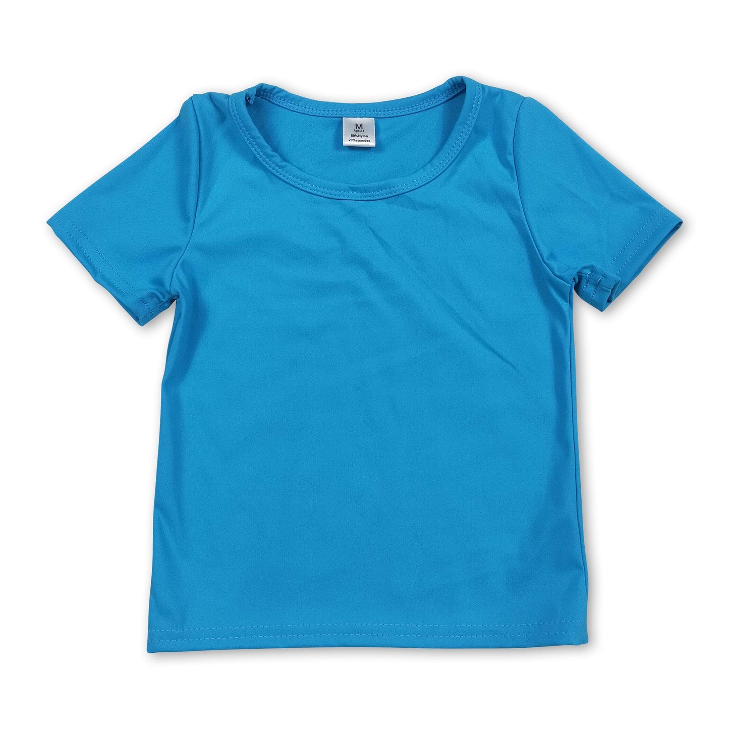 Short sleeves blue kids girls summer yoga active top
