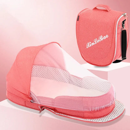 Multifunctional Folding Baby Travel Cot with Mosquito Net