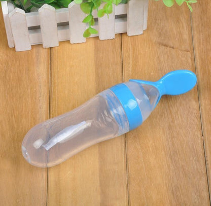 Silicone Baby Feeding Bottle with Spoon