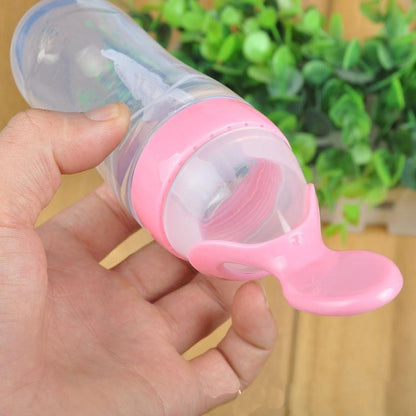 Silicone Baby Feeding Bottle with Spoon