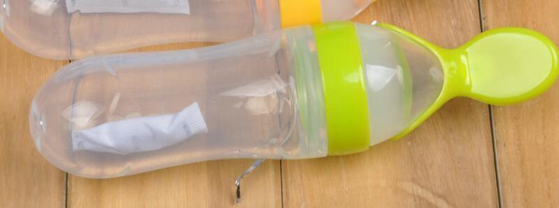Silicone Baby Feeding Bottle with Spoon