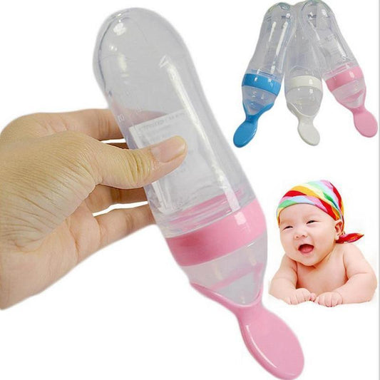 Silicone Baby Feeding Bottle with Spoon