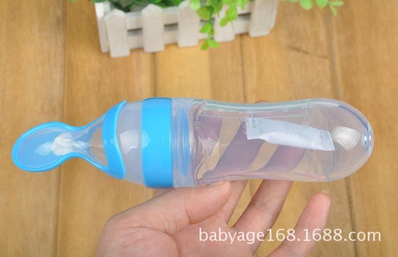 Silicone Baby Feeding Bottle with Spoon