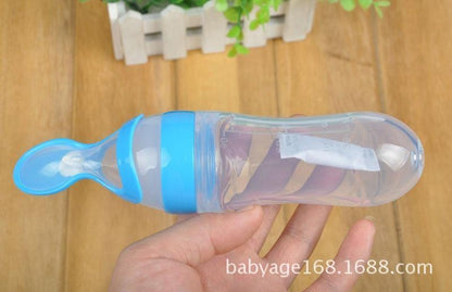 Silicone Baby Feeding Bottle with Spoon