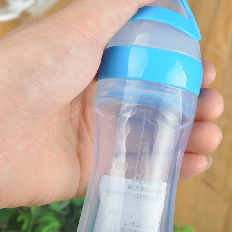 Silicone Baby Feeding Bottle with Spoon