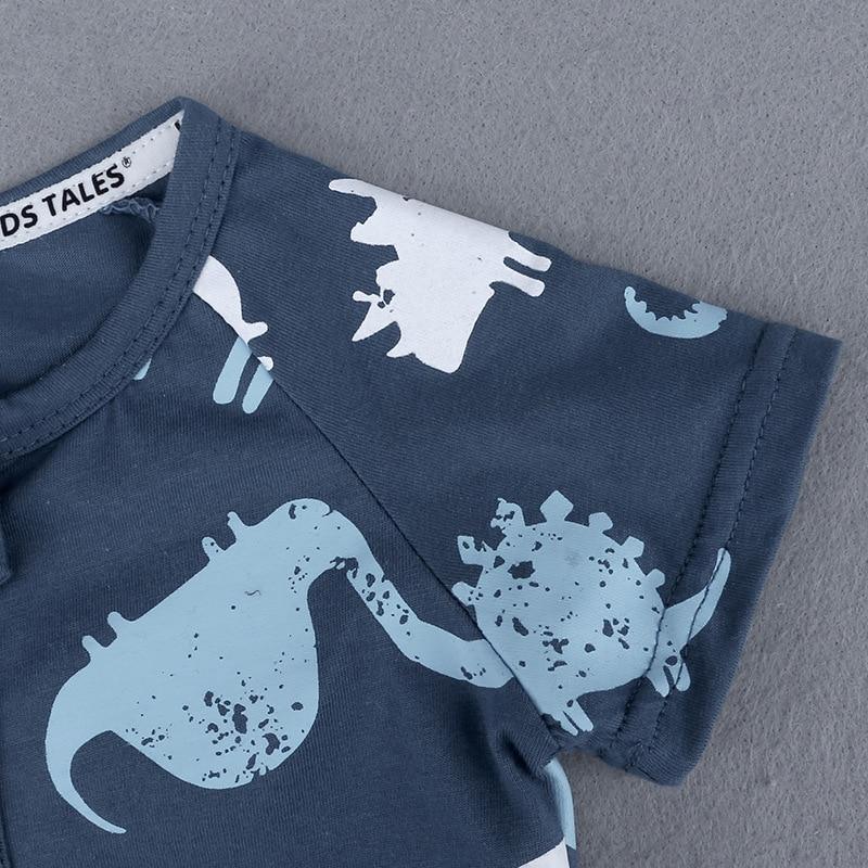 Printed Short-Sleeve Cotton Baby Jumpsuit