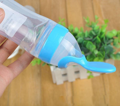 Silicone Baby Feeding Bottle with Spoon