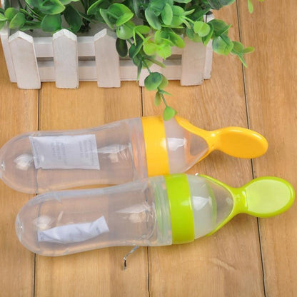 Silicone Baby Feeding Bottle with Spoon