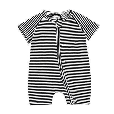 Printed Short-Sleeve Cotton Baby Jumpsuit
