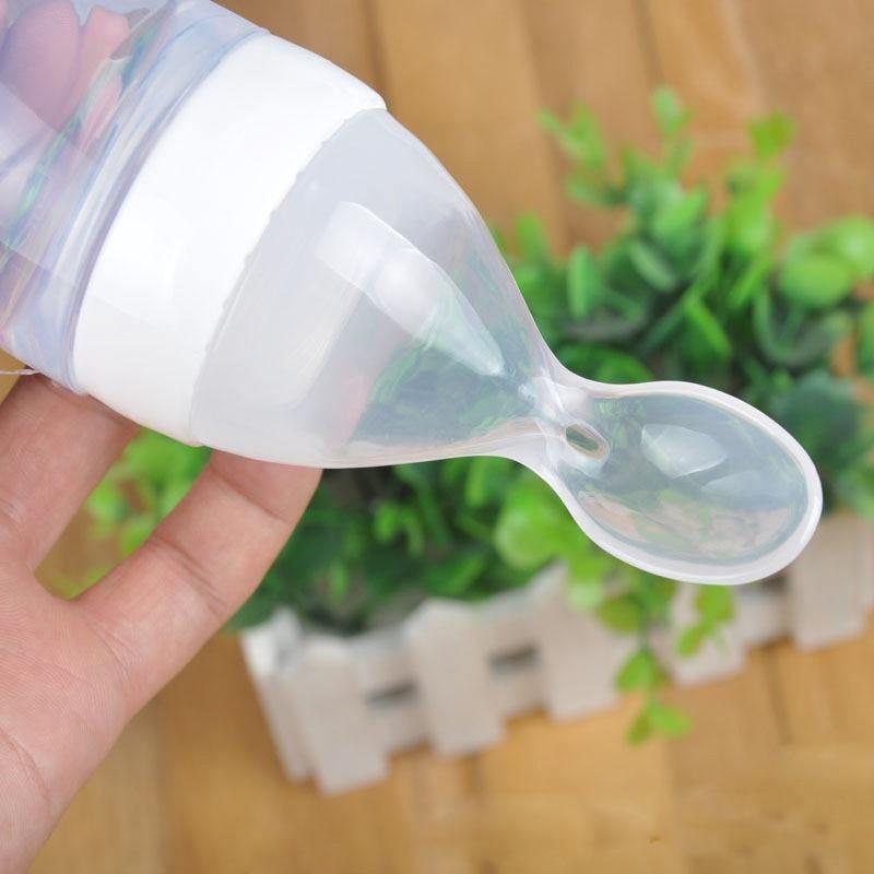 Silicone Baby Feeding Bottle with Spoon