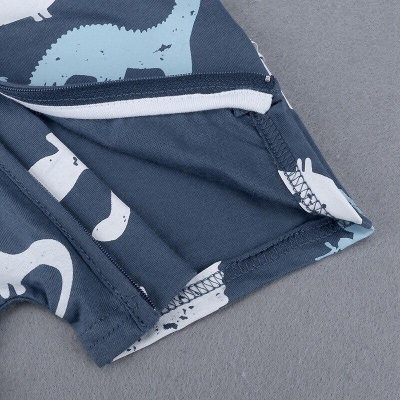 Printed Short-Sleeve Cotton Baby Jumpsuit