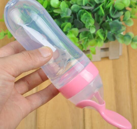 Silicone Baby Feeding Bottle with Spoon