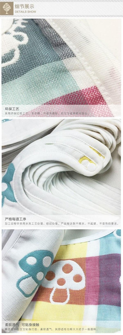 6-Layer 100% Cotton Gauze Baby Bibs