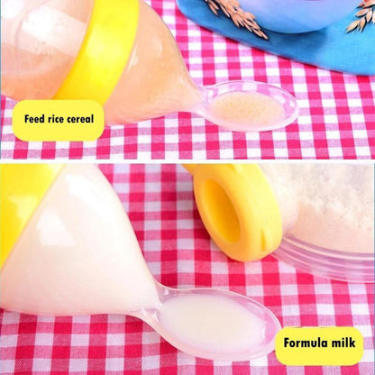 Silicone Baby Feeding Bottle with Spoon