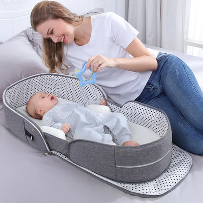 Multifunctional Folding Baby Travel Cot with Mosquito Net