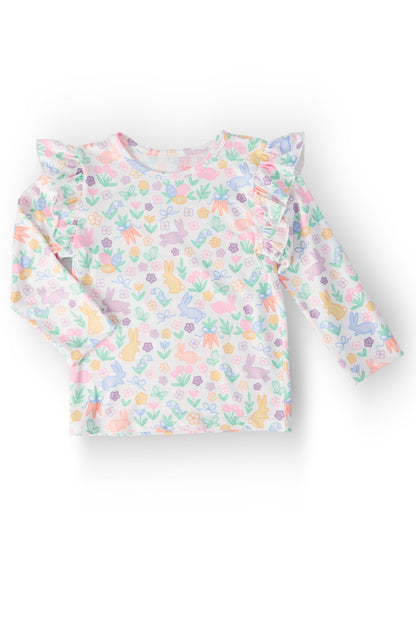 Hoppy Easter L/S Ruffle Tee