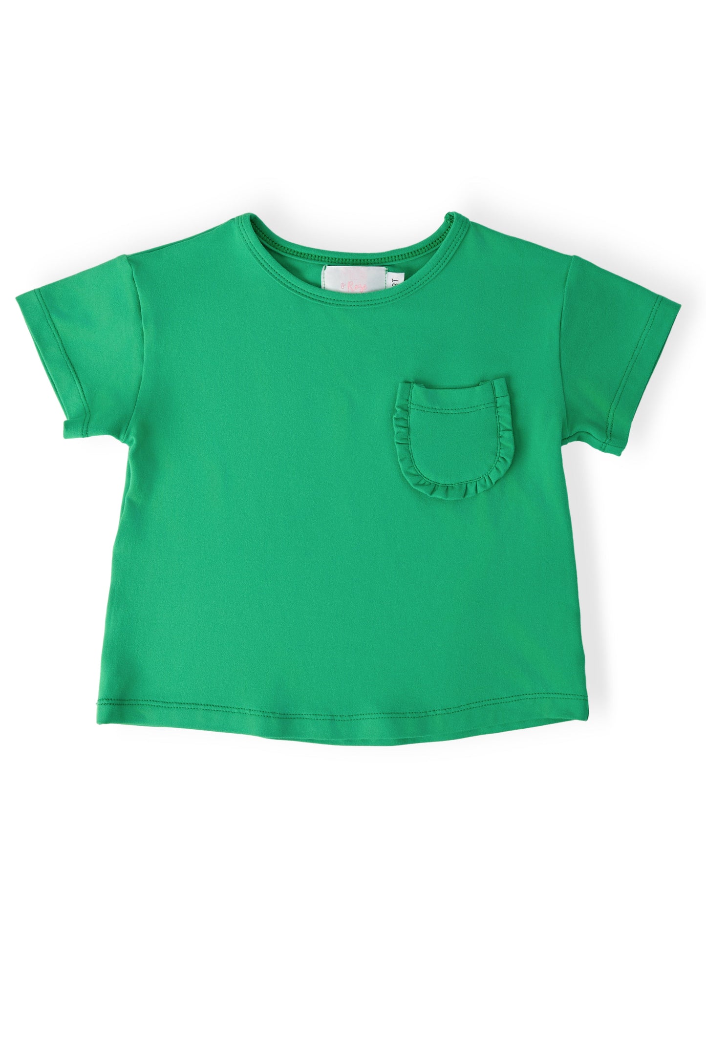 Kelly Green Ruffle Pocket Tee