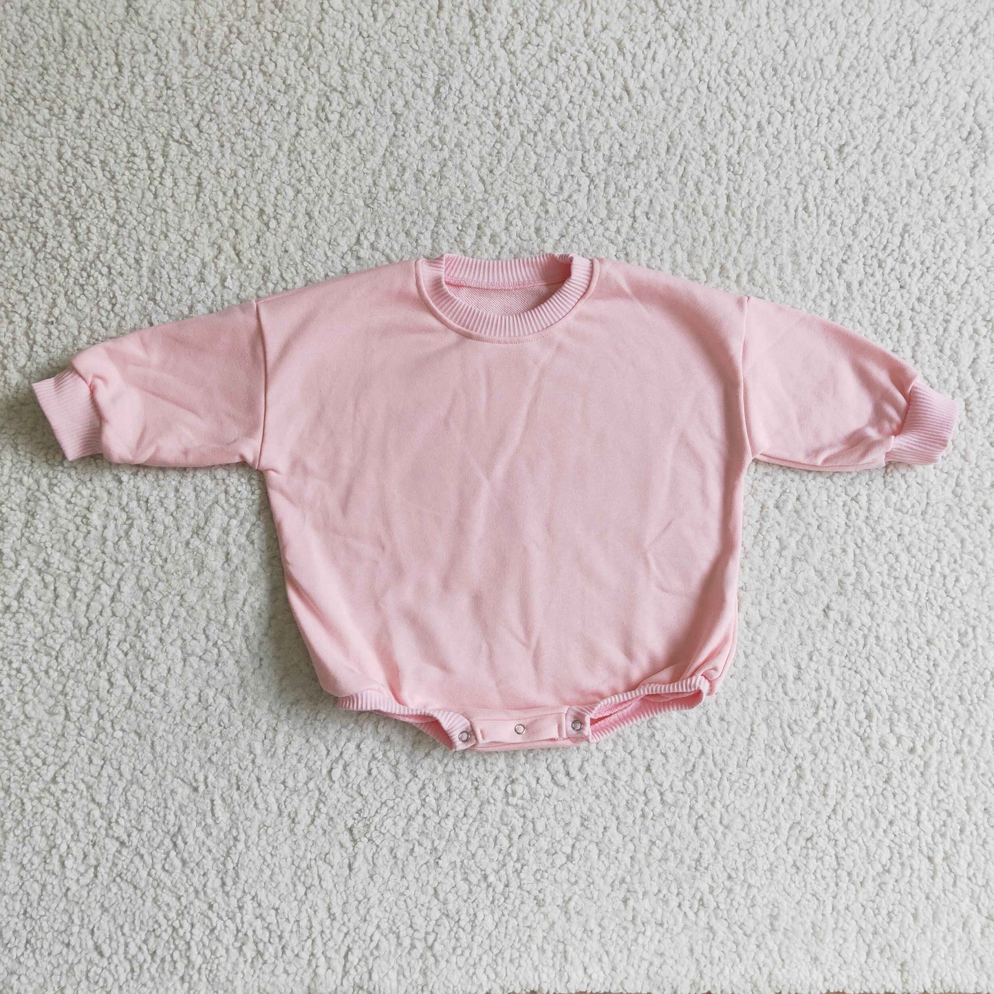 Pink cotton long sleeves baby girls sweatshirt romper