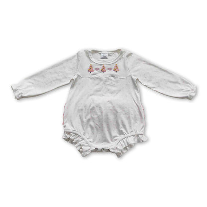 Christmas tree polka dots baby girls romper