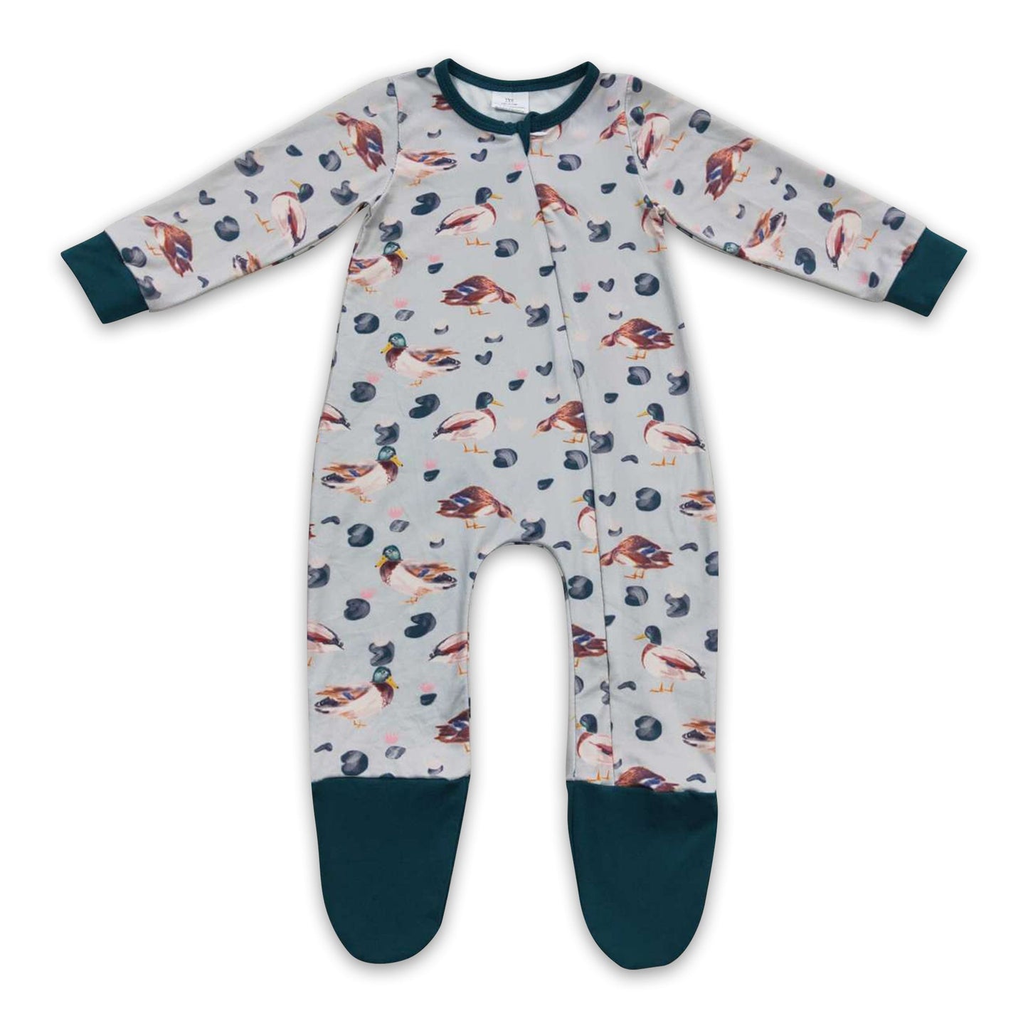 Duck long sleeves zipper baby kids hunting romper