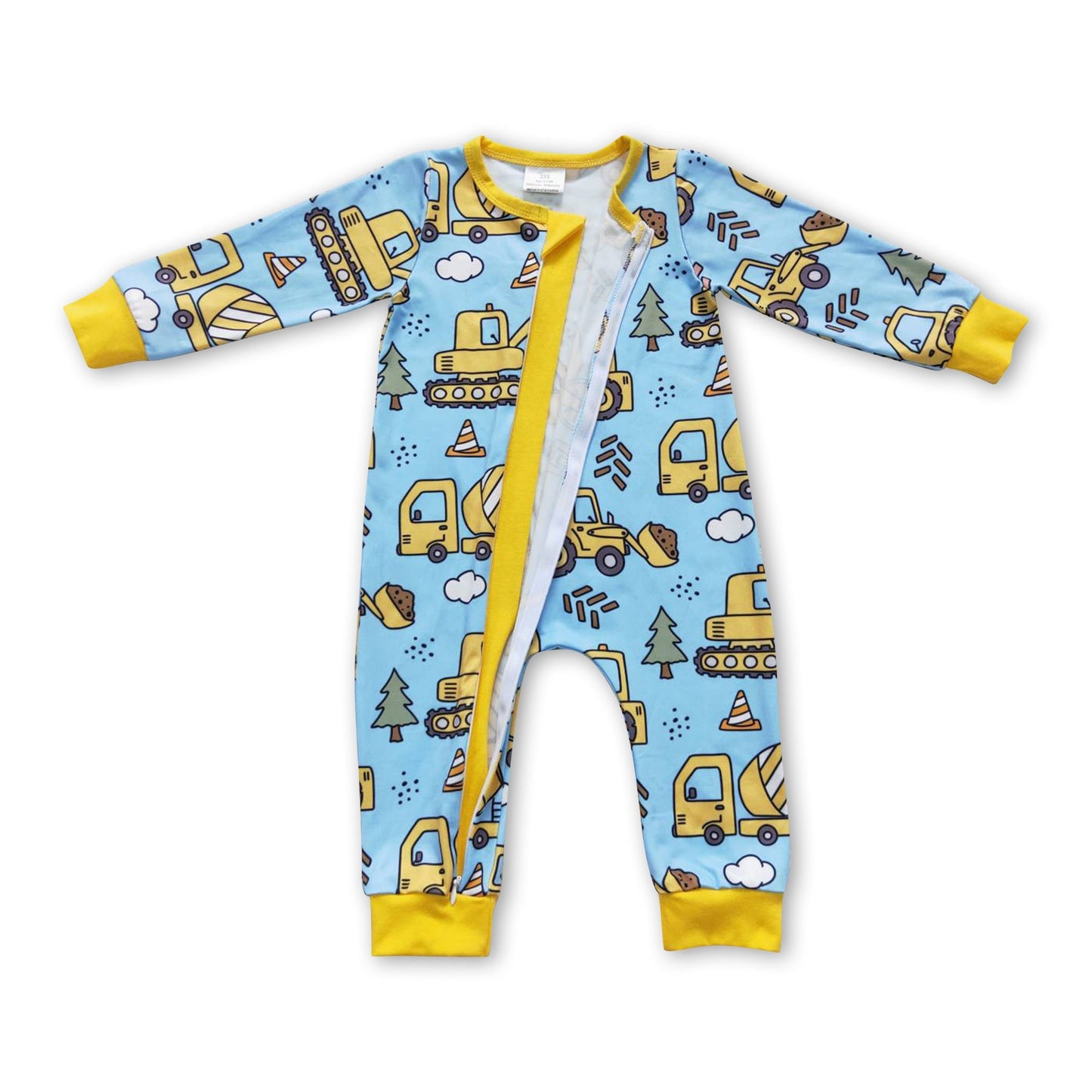 Constructions long sleeves baby boy zipper romper