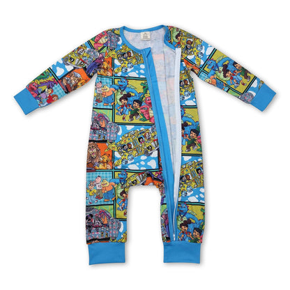 Long sleeves dinosaur bear baby kids zipper romper