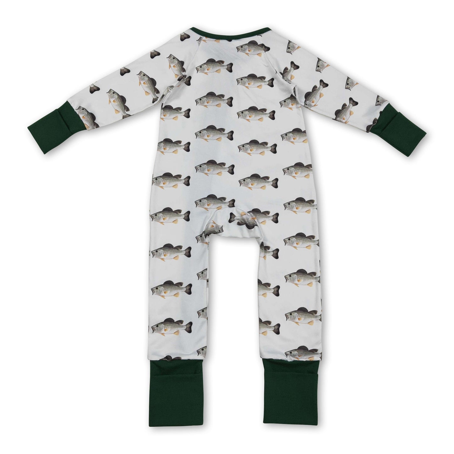 Long sleeves fish baby boy zipper romper