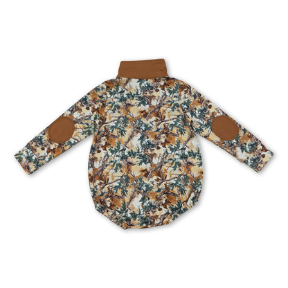 Long sleeves brown camo baby boy fall romper