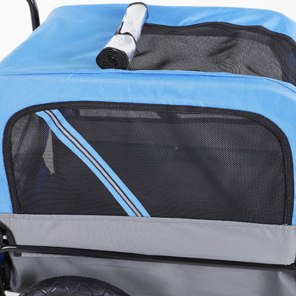 2-in-1, 3 Wheel Pet Jogging Stroller Bike Trailer