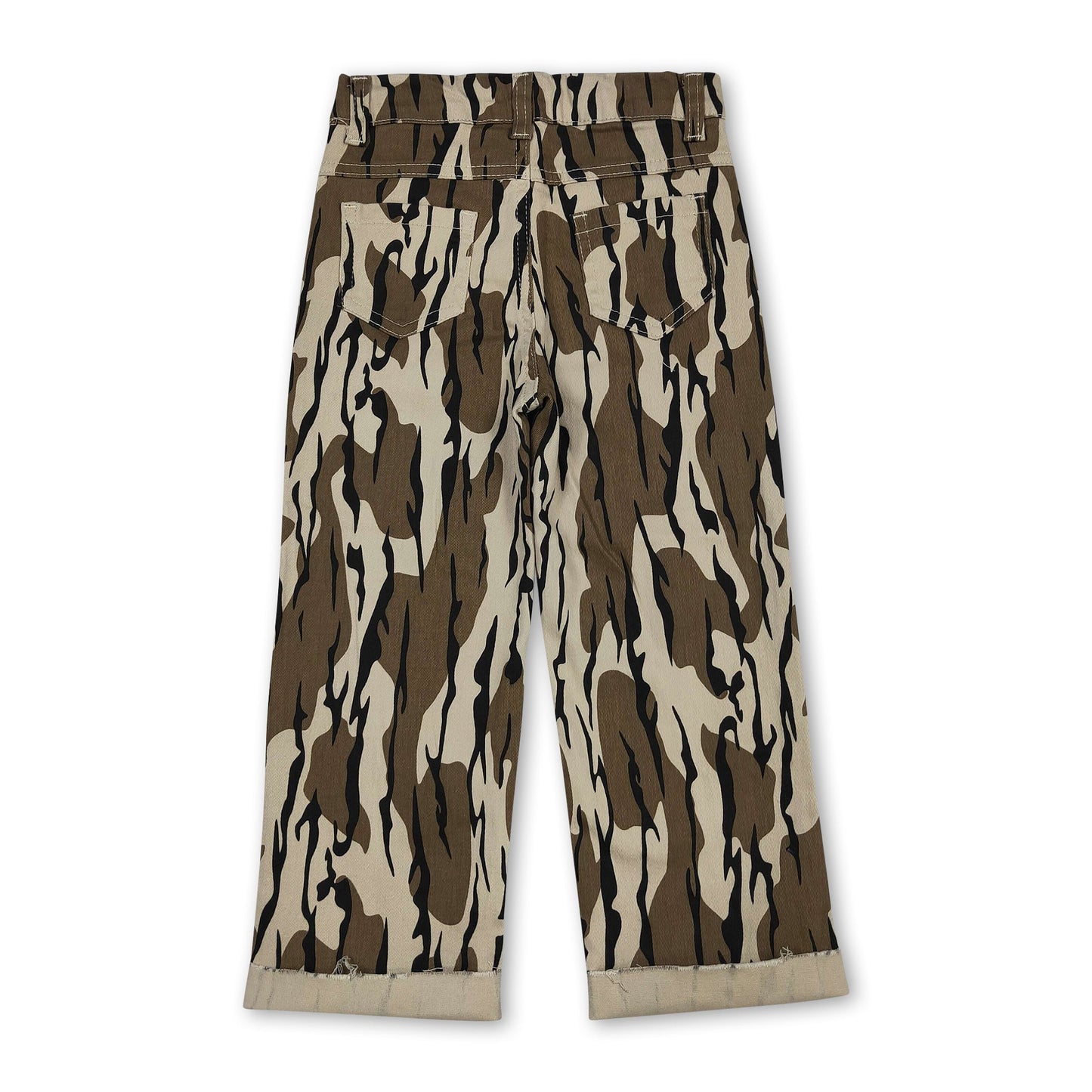 Olive camo denim pants hole kids boys jeans