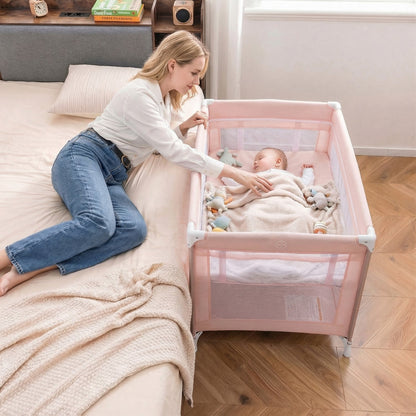 Portable Baby Playard Folding Travel Crib with Soft Mattress